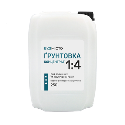 Ґрунтовка концентрат 1:4, БУДМІСТО, прозора, 2кг